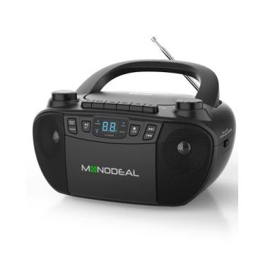 Imagem de Combinação de leitores de CD e cassetes Boombox MONODEAL com Bluetooth