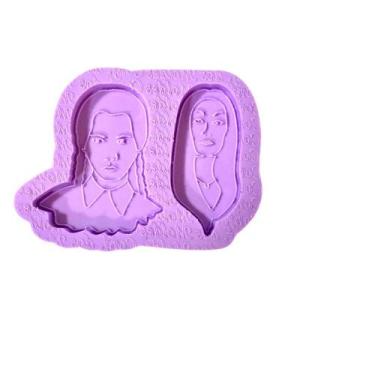 Imagem de R354 molde de silicone wandinha e mortícia resina decorar - confeitari