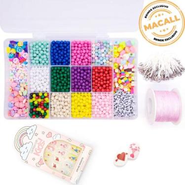 Imagem de Kit Miçanga Bijuteria Strap Phone 1600un + Unha Colante Infantil + Cai