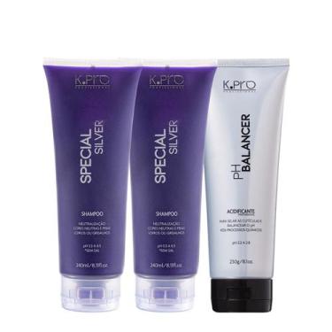 Imagem de Kit K.Pro Special Silver Ph 5.5 a 6.5 Shampoo Extra e Acidificante (3 