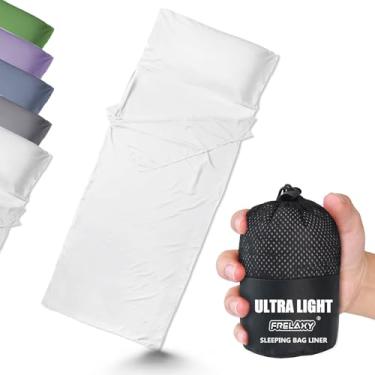 Imagem de Frelaxy Forro de saco de dormir ultraleve – mais leve e compacto, 3 tamanhos de lençóis de viagem e saco de dormir adulto, confortável, respirável, refrescante e sedoso, macio, de secagem rápida, para