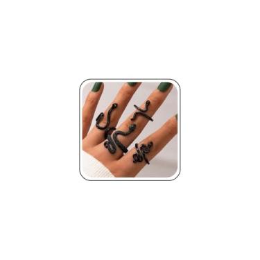 Imagem de Aneneiceera Conjunto de anéis de cobra em camadas boho com serpente empilhável de ouro, anéis de dedo de cobra em espiral de metal, vários anéis de articulação, anéis punk para mulheres, Metal, nah