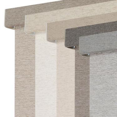 Imagem de Persilux Persianas de rolo de filtragem de luz para persianas, sem fio, tecido de linho, tecido com isolamento térmico, persianas de proteção UV para casa, escritório, quarto, porta, filtro de luz