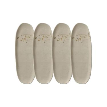 Imagem de Conjunto de Travessas Ovais Rasas Grandes Porto Brasil Orgânico Campestre 36x13cm – 4 Peças