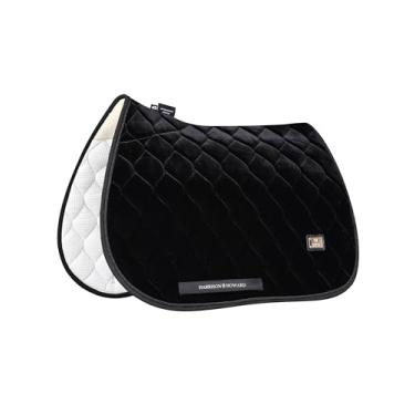 Imagem de Harrison Howard Almofada de selim de uso geral para treinamento de equitação almofada de sela inglesa amortecimento macio para costas de cavalo preto