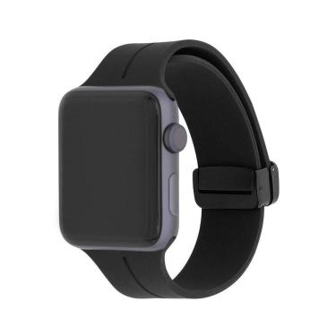 Imagem de Pulseira de Silicone Com Fecho Magnético para Apple Watch 38-41mm Preta, Originais iPlace