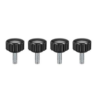 Imagem de uxcell M4 x 10 mm Rosca Macho Botões de aperto serrilhado Parafuso de polegar no tipo cabeça redonda 4 peças