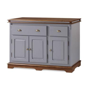 Imagem de Balcão Buffet 3 Portas 2 Gavetas Manchester 2001 Linz Móveis - Cinza/Imbuia Glazer