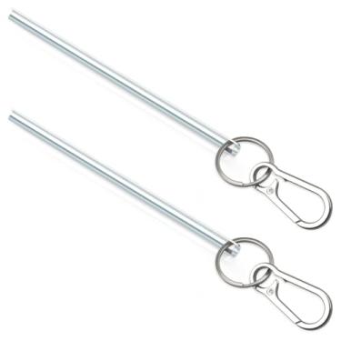 Imagem de Chaves de porta de elevador Half Moon com chaveiro prateado, chaves de meia lua para portas Schindler e Westinghouse, estrutura de aço inoxidável resistente, conjunto de 2