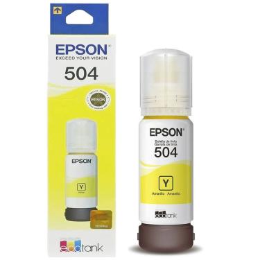 Imagem de Tinta Impressora Refil Original Ecotank Epson T504 Amarela