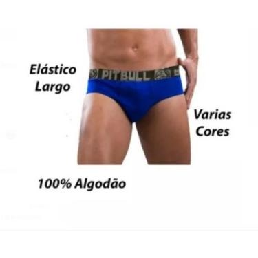 Imagem de Kit 4 Cueca Tradicional Masculina De Algodão Slip Pitbull, M