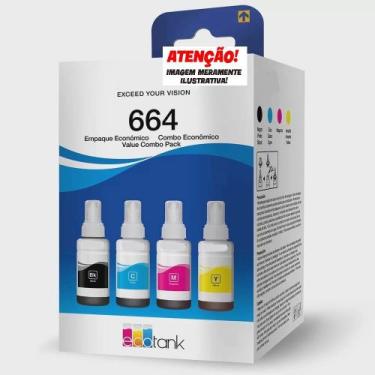 Imagem de Kit 4 tintas T664 para L120 L1300 L395 664 T644 L396 L355 L555 L365 L3