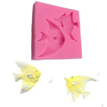 Imagem de Molde Silicone Peixe Peixinhos Mar Oceano Acara Aquario