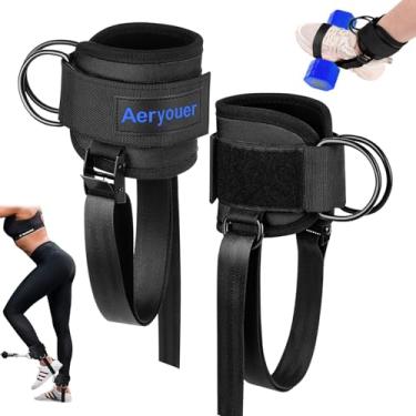 Imagem de Tiras de tornozelo para máquinas de cabos, acessório de pé de haltere, alças ajustáveis para exercícios de ginástica para exercícios de glúteos, extensões de perna, cachos, abdutores de quadril, punho