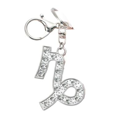 Imagem de Ruoming 1 chaveiro da constelação do zodíaco com strass de cristal, 3 x 3 cm, Capricórnio, 7.67 Inches Length