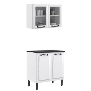 Imagem de Paneleiro Itatiaia em Aço Branco 4 Portas 2 Vidros New Premium