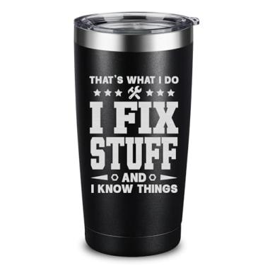 Imagem de ARIABLE Presentes engraçados de mordaça para homens - Dia dos Pais, presente de aniversário para pai da filha e filho - Coisas legais para marido, ele, avô, tio ideias de Natal - Copo isolado gravado