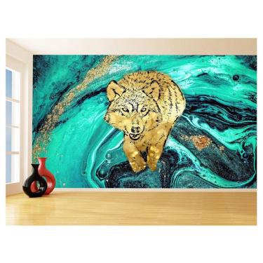Imagem de Papel De Parede Animais Pop Art Lobo Colorido 3,5M Pxa585