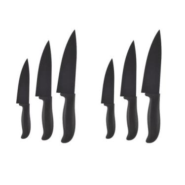 Imagem de 2 Jogo Faqueiro Di Casa Preto Churrasco Gourmet Buffet Faca - UNIVENDA