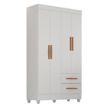 Imagem de Guarda Roupa Solteiro Lite 4 Portas Branco Brilho - Móveis Leão - MOVE