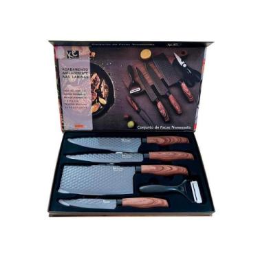 Imagem de Conjunto de Facas Normandia Cozinhaegumes e Tesoura Kehome Churrasco C
