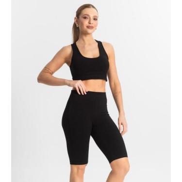 Imagem de Bermuda Ciclista Feminina em Cotton Pesado Select Preto, P, Preto