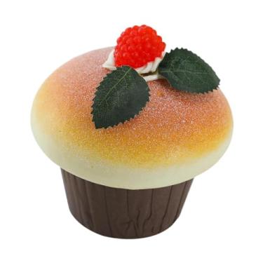 Imagem de Ｂｅｓｇａ Simulação de modelo de bolo artificial, enfeite de bolo, suporte de exibição de cupcake artificial para padaria, Framboesa Vermelha