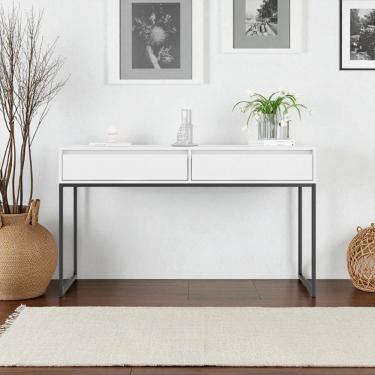 Imagem de Aparador Nobre Pés Em Metal Moderno Estilo Industrial - Branco Branco