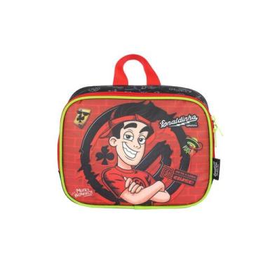 Imagem de Lancheira Enaldinho Térmica Costas Juvenil Meninos Escolar, Vermelho