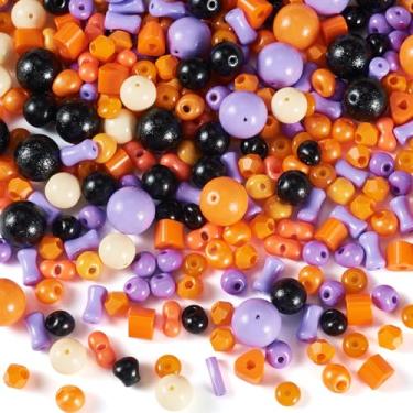 Imagem de Magibeads 227 peças de contas de sementes de vidro para fazer joias, kit de fabricação de pulseiras da amizade de Halloween, mini contas de vidro de cristal sortidas para pulseiras, colar, brinco