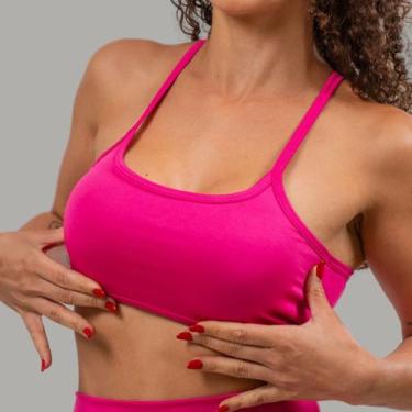 Imagem de Top Alça Fina Fitness Nadador sem Bojo Liso Sutiã para ValorizarTreino