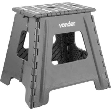 Imagem de Banqueta Plástica Dobrável 360 Mm Preta Vonder