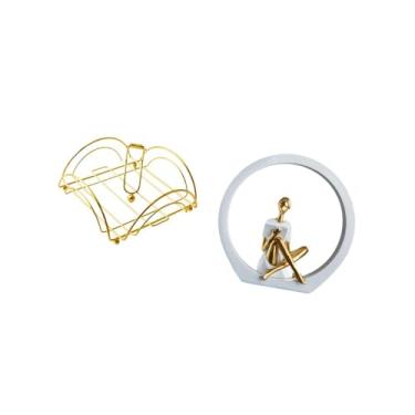 Imagem de Fenteer Suporte de Mesa para Guardanapos com Braço Pesado, para Hotel, Bar, Jantar, Café, com Estatueta de, Estátua Feminina, Centro de Mesa, Leitor de