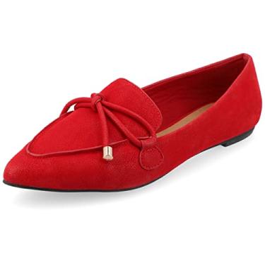 Imagem de Journee Collection Mocassim feminino Muriel sem cadarço bico fino, Vermelho, 11