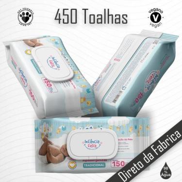 Imagem de Kit 03 Pacotes Toalhas Umedecidas INFÂNCIA FELIZ - 150 Folhas - Vegano
