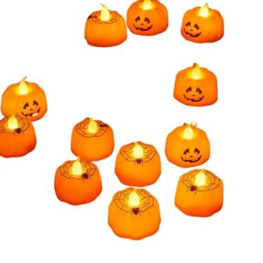 Imagem de Kit Velas Decorativas LED Abóbora Teia Halloween Iluminação Artificial Enfeite Festa e Decoração(12)