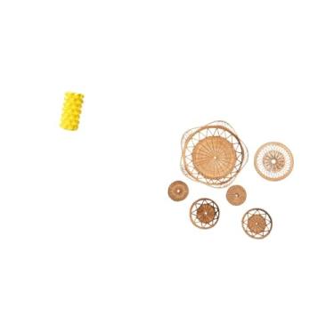 Imagem de Fenteer Vaso de Flores de Porcelana, Enfeite de Mesa E Arte de Parede em Rattan Trançado, Artesanato para Mesa, Sala de Estar, Sala de Chá, Corredor, Quarto,