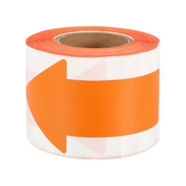 Imagem de PATIKIL Etiquetas de fita adesiva Arrow 10 cm x 5 cm, 200 peças de adesivos autoadesivos laranja para marcação de piso de seta adesivos direcionais para sala de aula, academia, direção de fluxo de gás