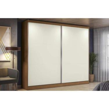 Imagem de Guarda Roupa Casal 2 Portas de Correr e 4 Gavetas T583 Canela/Off Whit