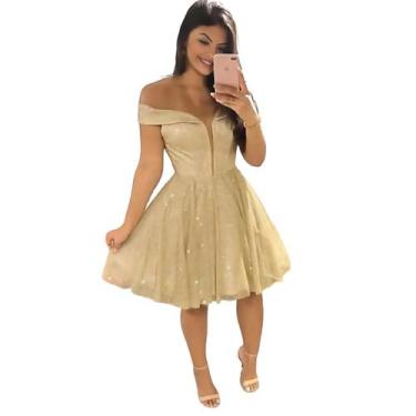 Imagem de Vestido Curto Ombro a Ombro 15 Anos Casamento Civil - Glamoor Festa, D