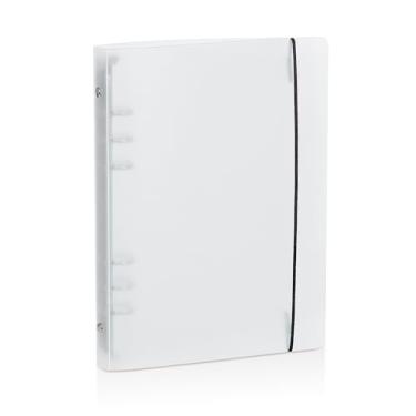 Imagem de Capa para fichário de 6 anéis A5 com fecho de botão de pressão, pastas de folhas soltas, protetor de capa de notebook para agenda de 6 furos, inserção de páginas (plástico translúcido)