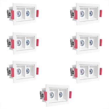 Imagem de 7 Mini Spot Downlight Duplo Led Embutir Varanda 3000k Bet57