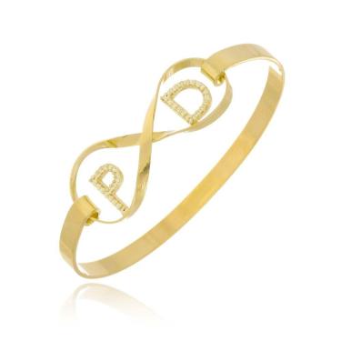 Imagem de Pulseira Rígida Com Infinito E Iniciais Do Casal Trabalhado