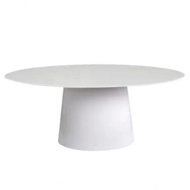 Imagem de Mesa De Jantar Cone Oval 120X80 Cm Laqueada Branco