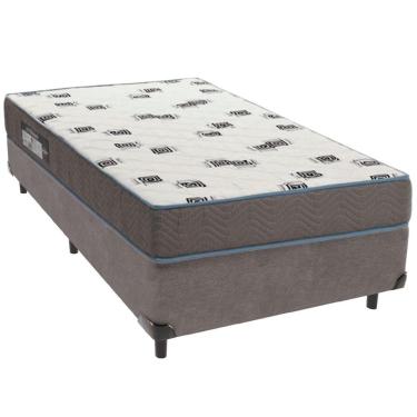 Imagem de Cama Box Cinza E Colchão Light Espuma D33 Solteiro Ortobom
