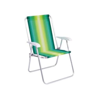 Imagem de Cadeira de Praia em Alumínio Reforçado, Espreguiçadeira Reclinável 8 Posições para Piscina e Área Externa (Não Reclinável - Sortida)