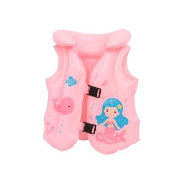 Imagem de Boia Colete Salva Vidas Infantil Estampado tamanho M (a partir de 3 anos) (Rosa bebê)