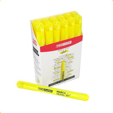 Imagem de Marca Texto Gel Neon Caixa com 12 Unidades Para Bíblia Documentos Escola Não Mancha a Folha (Amarelo)