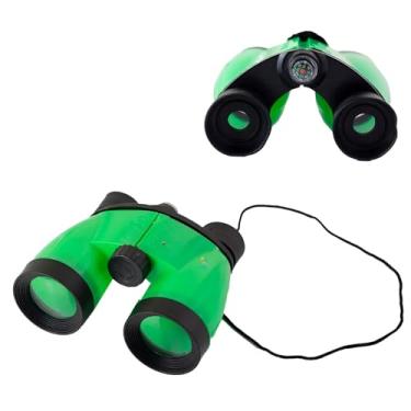 Imagem de Binóculo Infantil Educativo, Verde e Preto, 4x de Zoom, com Bússola e Alça, Material Plástico, 12 x 10 cm, para Atividades ao Ar Livre e Exploração