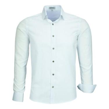 Imagem de Camisa Social Amil Masculina Slim Manga Longa Sem Bolso 1863, Branco, 